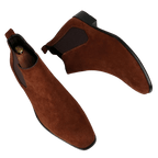 Botki męskie wsuwane z kwadratowym noskiem i niskim obcasem - Arkadya Outlet - Men Shoes