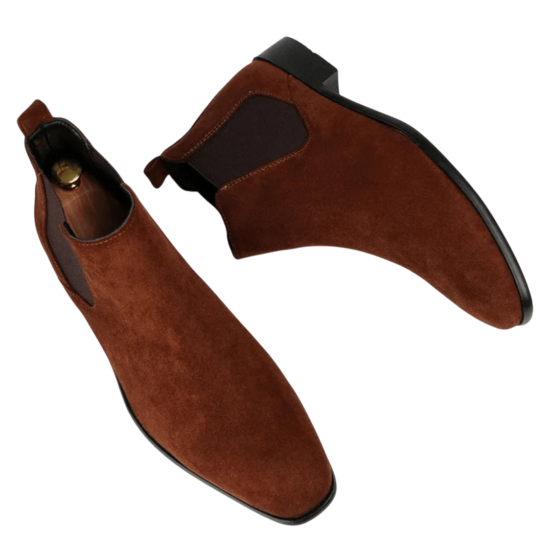 Botki męskie wsuwane z kwadratowym noskiem i niskim obcasem - Arkadya Outlet - Men Shoes
