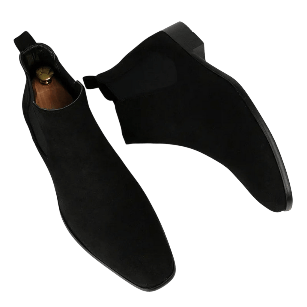 Botki męskie wsuwane z kwadratowym noskiem i niskim obcasem - Arkadya Outlet - Men Shoes