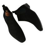 Botki męskie wsuwane z kwadratowym noskiem i niskim obcasem - Arkadya Outlet - Men Shoes