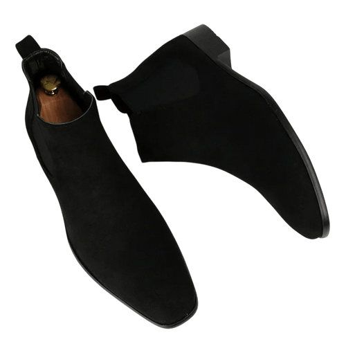 Botki męskie wsuwane z kwadratowym noskiem i niskim obcasem - Arkadya Outlet - Men Shoes