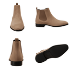 Botki męskie wsuwane z kwadratowym noskiem i niskim obcasem - Arkadya Outlet - Men Shoes
