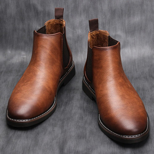 Botki Męskie | Wsuwany Fason z Elastycznymi Panelami Bocznymi - Arkadya Outlet - Boots