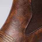 Buty Chelsea Męskie | Wsuwane z haftem na nosie i blokiem obcasa - Arkadya Outlet - Boots