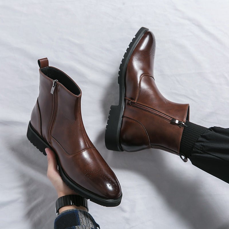 Buty Męskie Chelsea | Elastyczne wstawki i zakładka na pięcie - Arkadya Outlet - Boots
