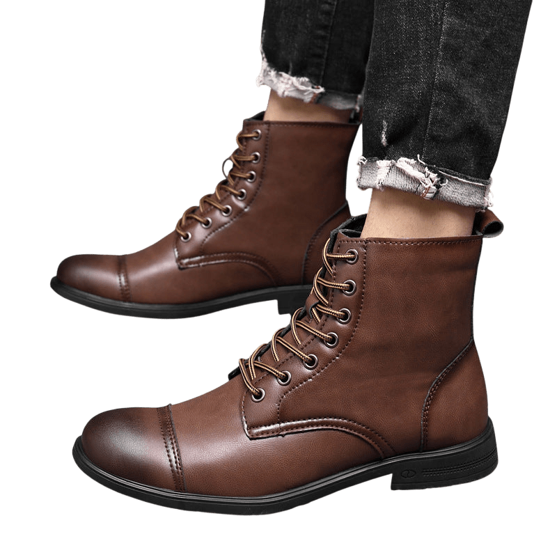 Buty męskie wysoka cholewka z wiązaniem pełna wysokość - Arkadya Outlet - Men Shoes