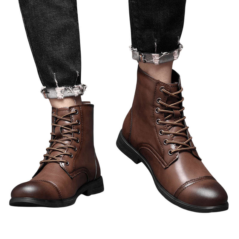 Buty męskie wysoka cholewka z wiązaniem pełna wysokość - Arkadya Outlet - Men Shoes