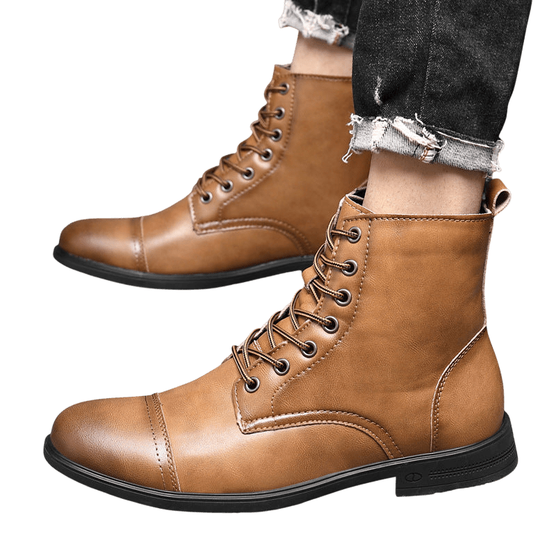 Buty męskie wysoka cholewka z wiązaniem pełna wysokość - Arkadya Outlet - Men Shoes
