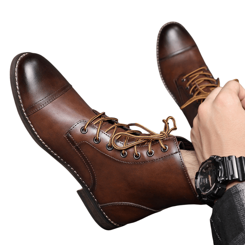 Buty męskie wysoka cholewka z wiązaniem pełna wysokość - Arkadya Outlet - Men Shoes