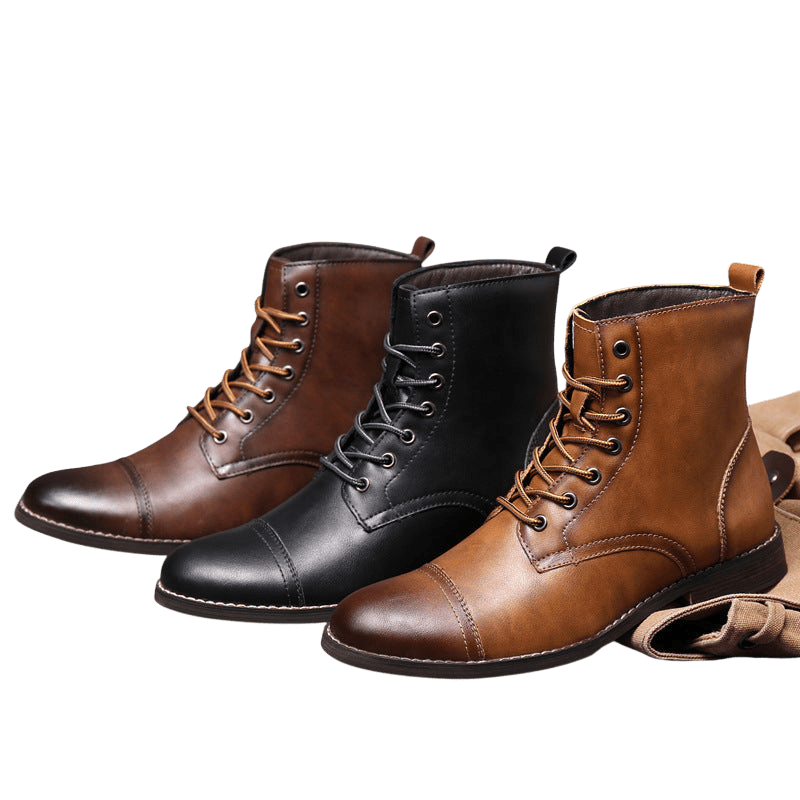 Buty męskie wysoka cholewka z wiązaniem pełna wysokość - Arkadya Outlet - Men Shoes
