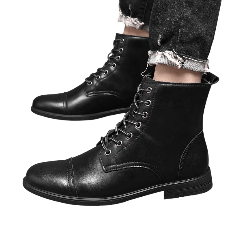 Buty męskie wysoka cholewka z wiązaniem pełna wysokość - Arkadya Outlet - Men Shoes