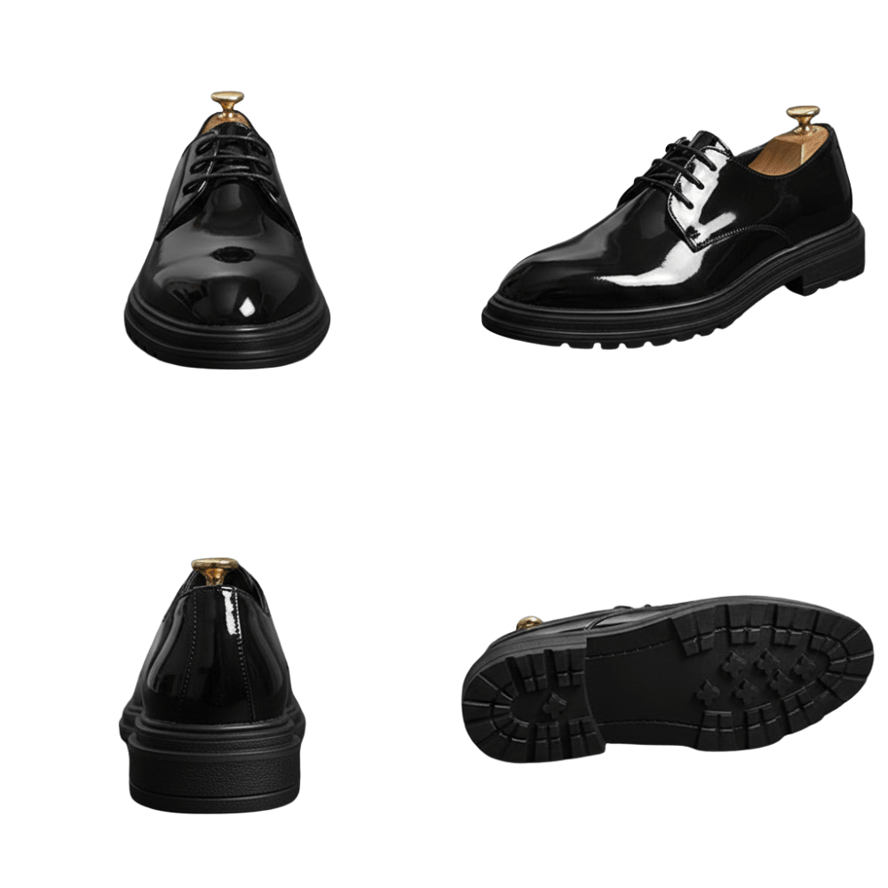 Buty Wizytowe Męskie Sznurowane Oxfordy Spiczasty Nosek - Arkadya Outlet - Men Shoes