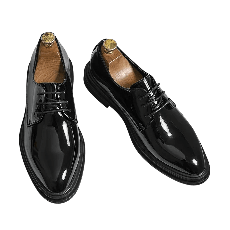 Buty Wizytowe Męskie Sznurowane Oxfordy Spiczasty Nosek - Arkadya Outlet - Men Shoes