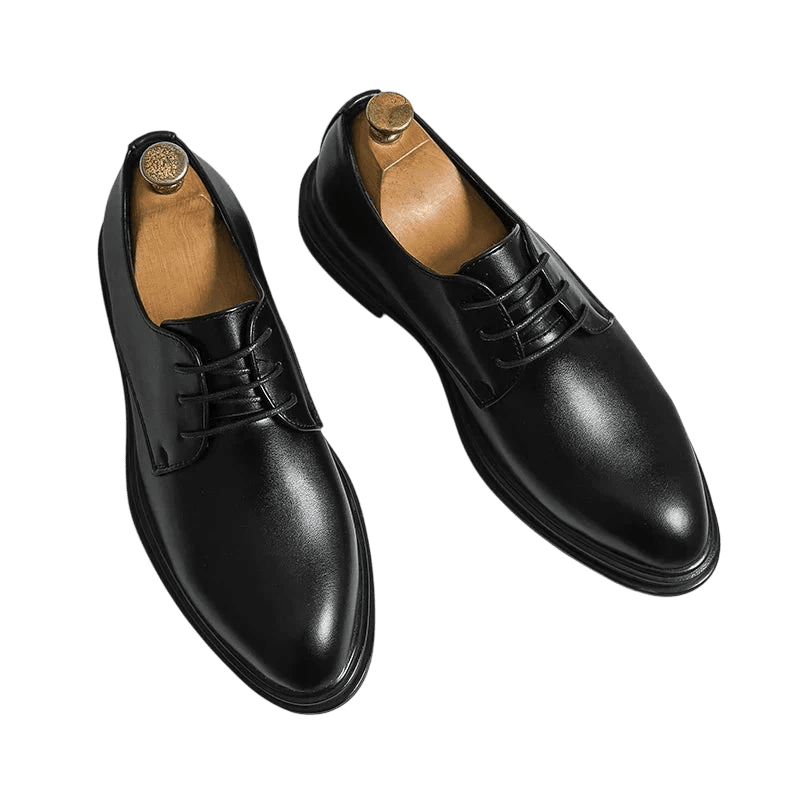 Buty Wizytowe Męskie Sznurowane Oxfordy Spiczasty Nosek - Arkadya Outlet - Men Shoes