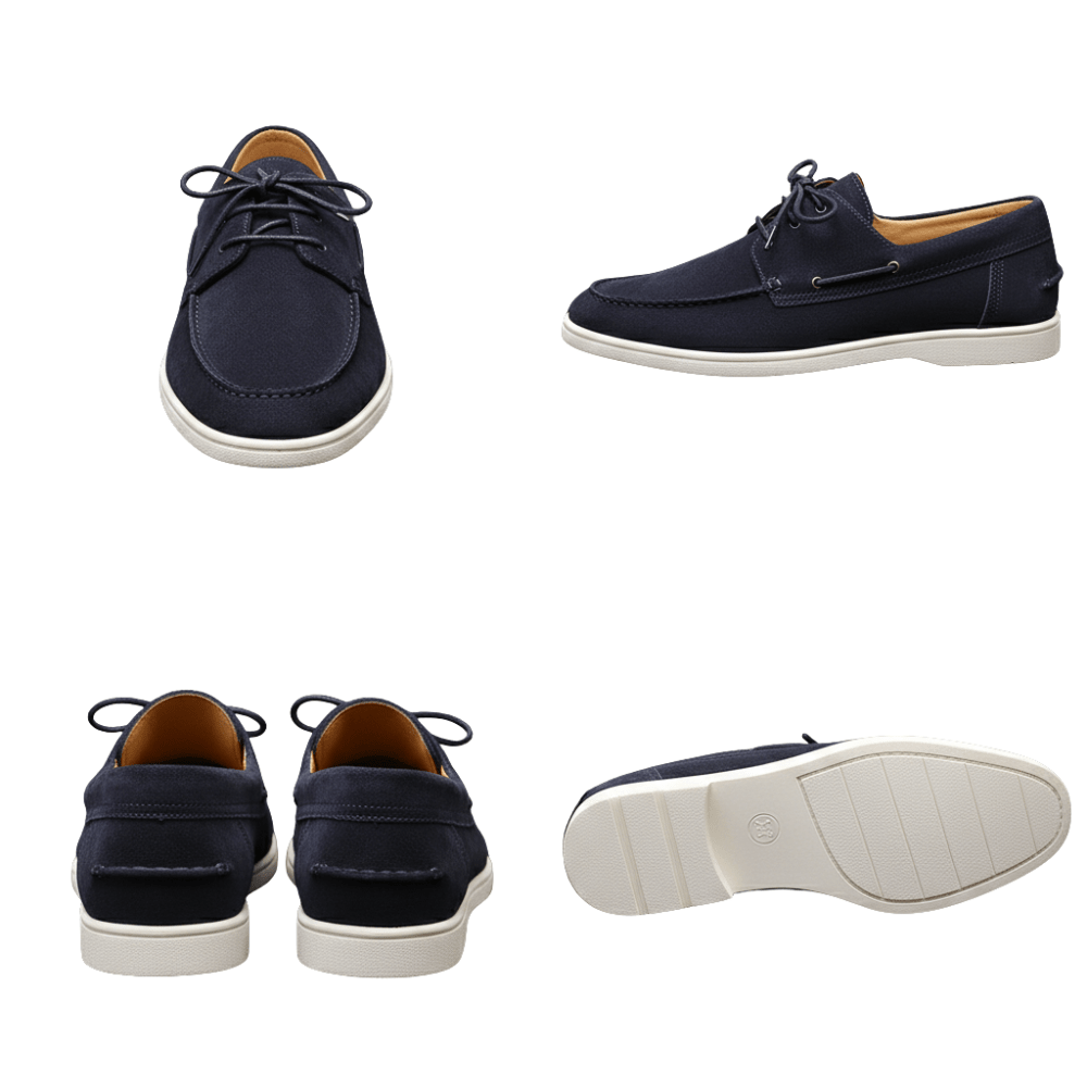 Buty Żeglarskie Męskie Sznurowane Niskie Gumowa Podeszwa - Arkadya Outlet - Men Shoes