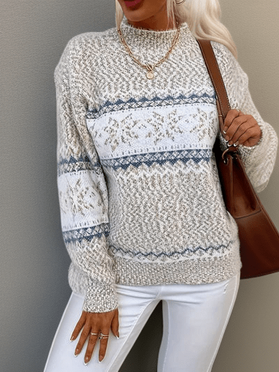 Damska Bluza | Krój Klasyczny z Okrągłym Dekoltem i Długim Rękawem - Arkadya Outlet - Sweaters