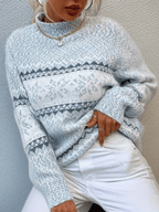 Damska Bluza | Krój Klasyczny z Okrągłym Dekoltem i Długim Rękawem - Arkadya Outlet - Sweaters
