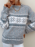 Damska Bluza | Krój Klasyczny z Okrągłym Dekoltem i Długim Rękawem - Arkadya Outlet - Sweaters