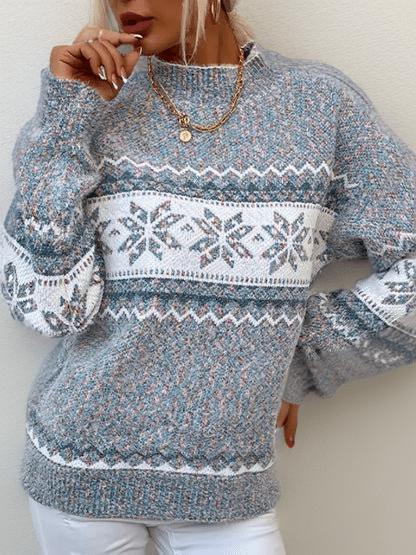 Damska Bluza | Krój Klasyczny z Okrągłym Dekoltem i Długim Rękawem - Arkadya Outlet - Sweaters