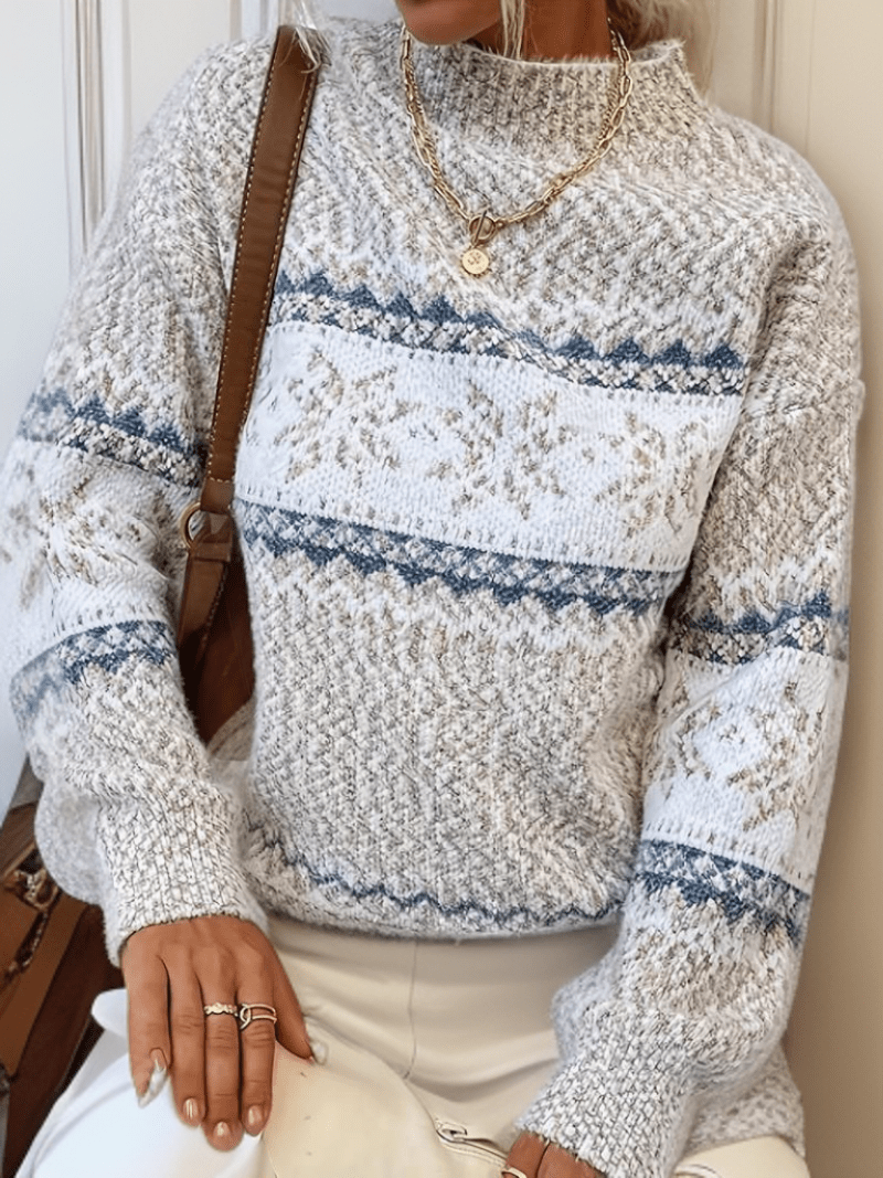 Damska Bluza | Krój Klasyczny z Okrągłym Dekoltem i Długim Rękawem - Arkadya Outlet - Sweaters