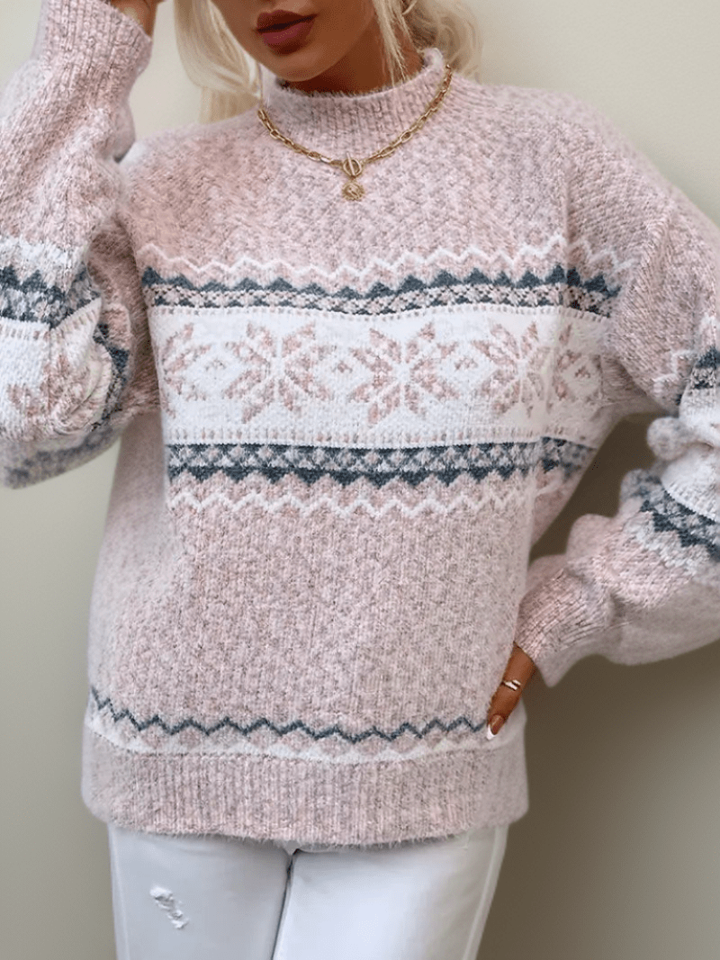 Damska Bluza | Krój Klasyczny z Okrągłym Dekoltem i Długim Rękawem - Arkadya Outlet - Sweaters