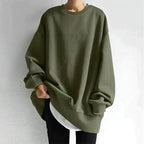 Damska Bluza Oversize | Krój Plus Size z Okrągłym Dekoltem - Arkadya Outlet - Sweaters