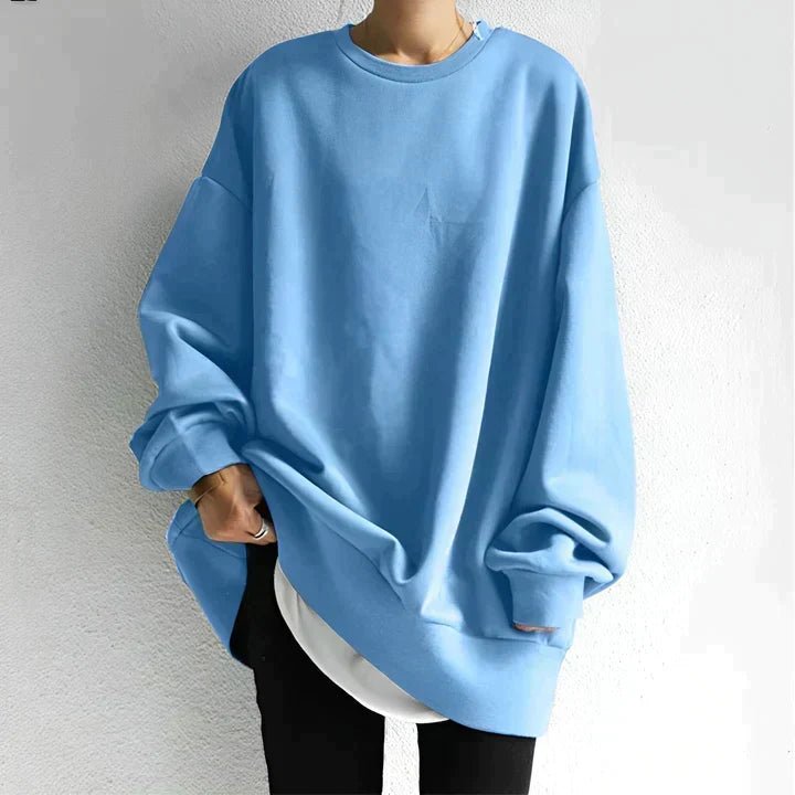 Damska Bluza Oversize | Krój Plus Size z Okrągłym Dekoltem - Arkadya Outlet - Sweaters