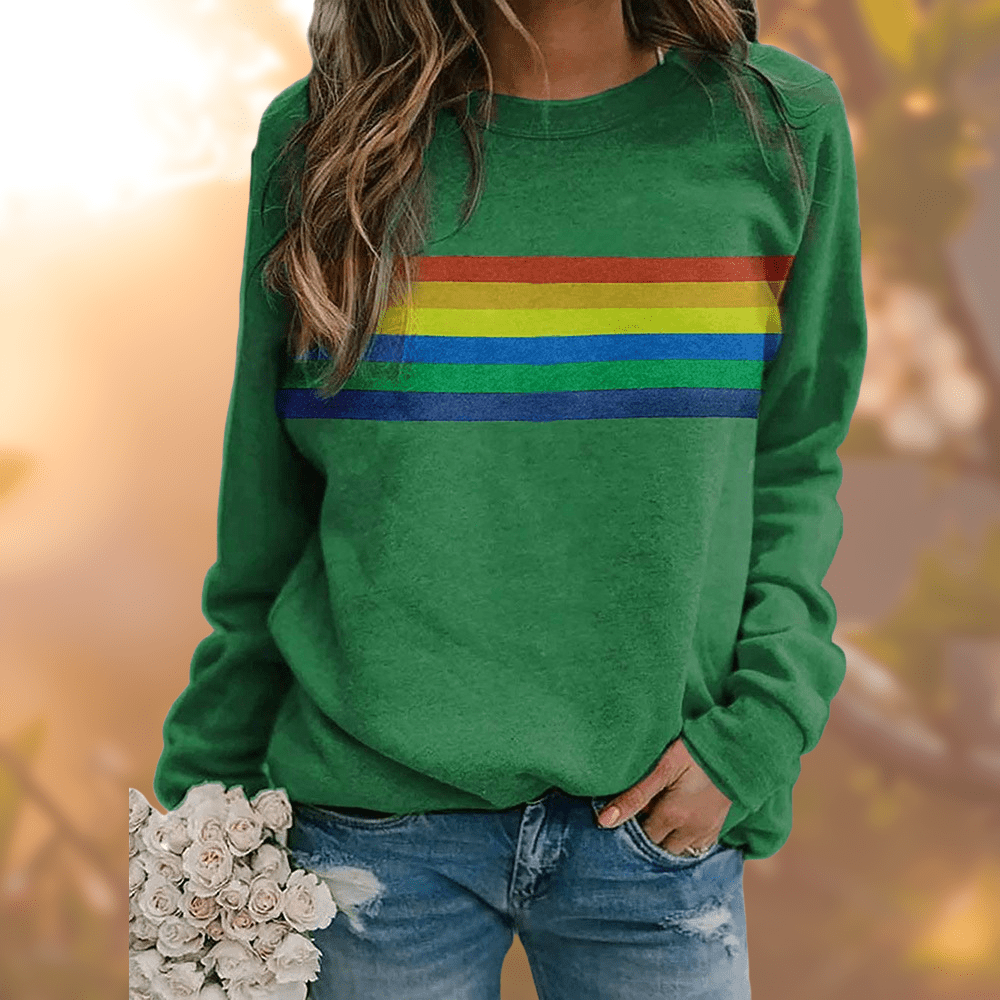 Damska Bluza | Sweter z Okrągłym Dekoltem i Długim Rękawem - Arkadya Outlet - Sweaters