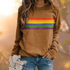 Damska Bluza | Sweter z Okrągłym Dekoltem i Długim Rękawem - Arkadya Outlet - Sweaters