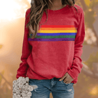 Damska Bluza | Sweter z Okrągłym Dekoltem i Długim Rękawem - Arkadya Outlet - Sweaters
