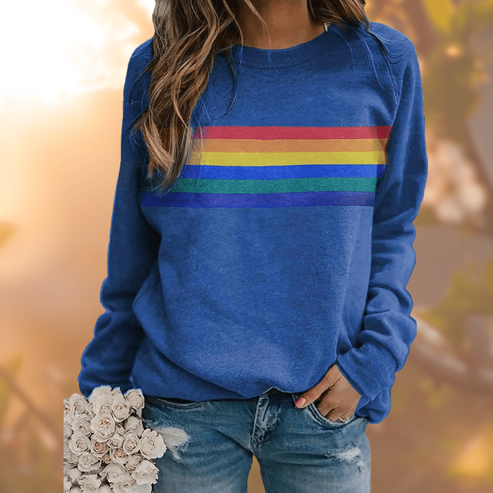 Damska Bluza | Sweter z Okrągłym Dekoltem i Długim Rękawem - Arkadya Outlet - Sweaters