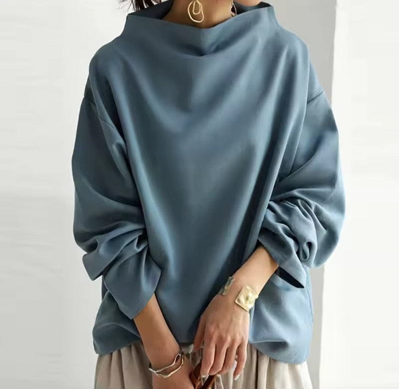 Damska Bluza z Lejkiem | Luźny Krój z Opuszczonymi Ramionami - Arkadya Outlet - Sweaters