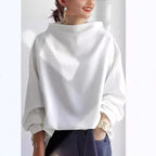 Damska Bluza z Lejkiem | Luźny Krój z Opuszczonymi Ramionami - Arkadya Outlet - Sweaters