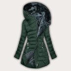 Damska Kurtka Puchowa | Asymetryczny Zamek i Kaptur - Arkadya Outlet - Jackets