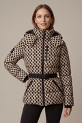 Damska Kurtka Puchowa | Pikowana z paskiem i kapturem - Arkadya Outlet - Jackets