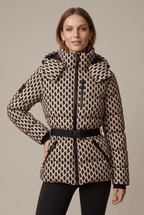 Damska Kurtka Puchowa | Pikowana z paskiem i kapturem - Arkadya Outlet - Jackets