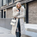 Damska Kurtka Puchowa | Przedłużona z kapturem z futerkiem - Arkadya Outlet - Jackets