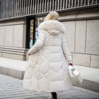 Damska Kurtka Puchowa | Przedłużona z kapturem z futerkiem - Arkadya Outlet - Jackets