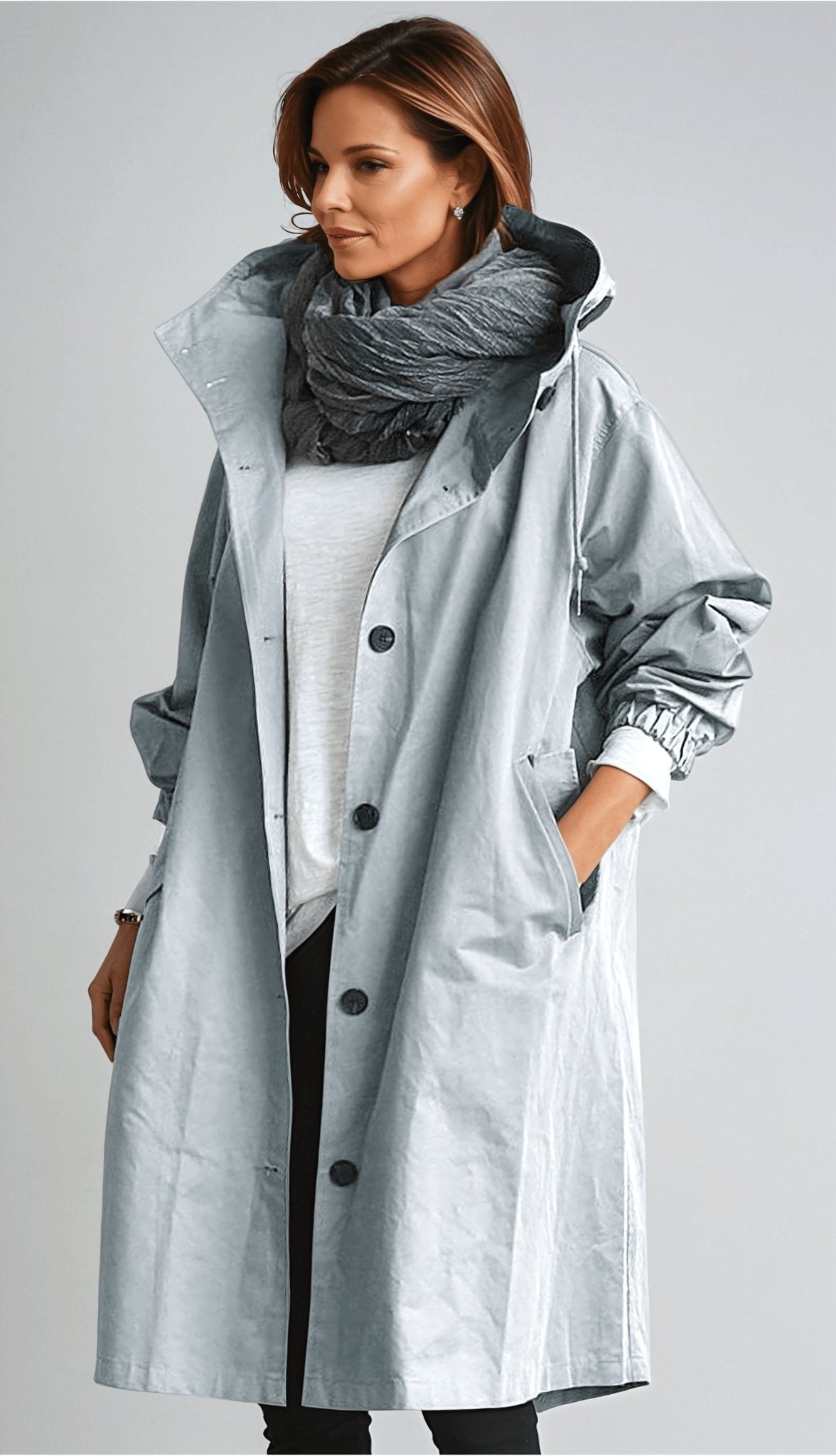Damska Parka | Luźny krój z regulowanym kapturem na sznurek - Arkadya Outlet - Jackets