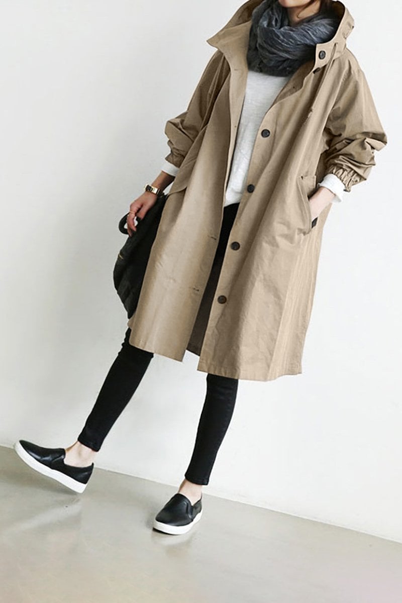 Damska Parka | Luźny krój z regulowanym kapturem na sznurek - Arkadya Outlet - Jackets