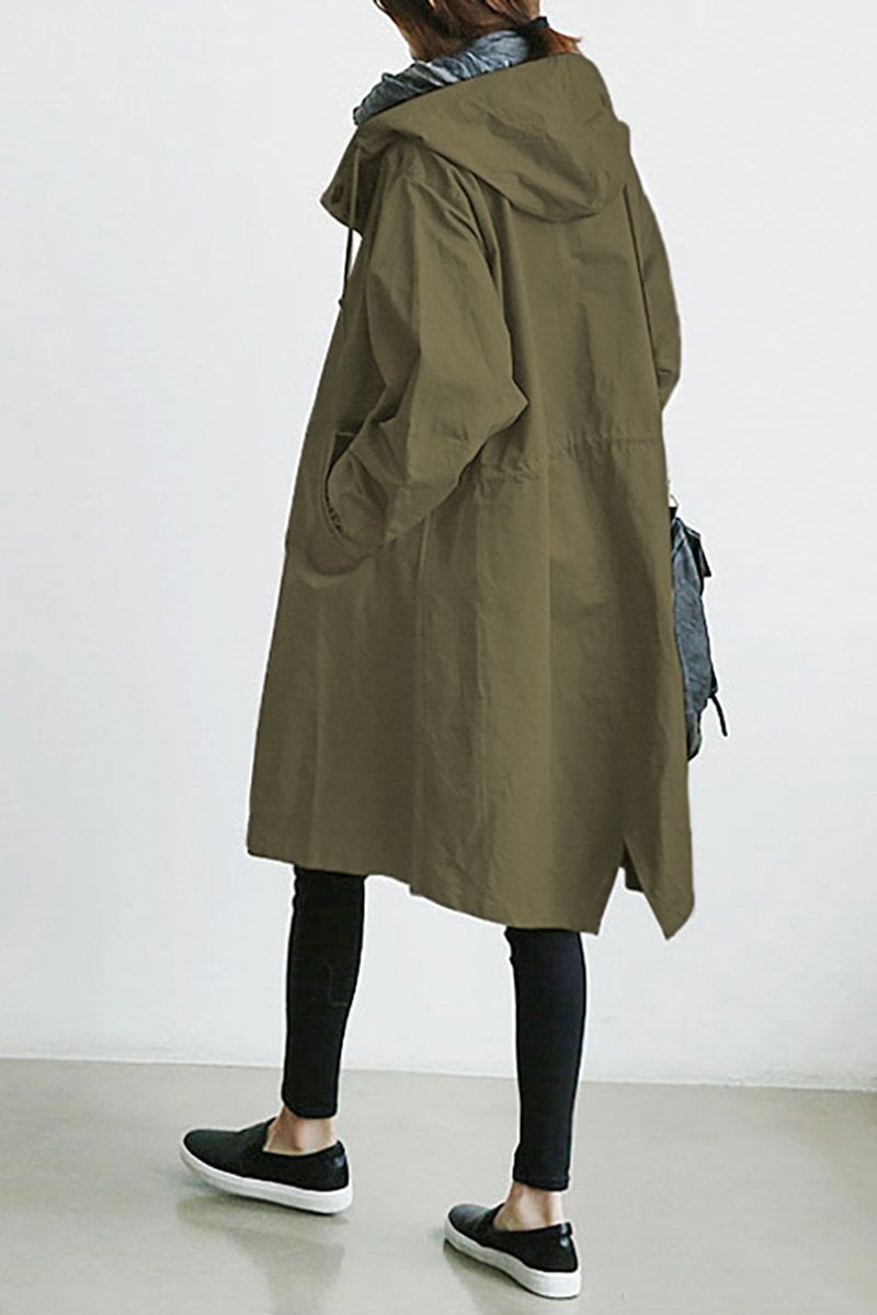 Damska Parka | Luźny krój z regulowanym kapturem na sznurek - Arkadya Outlet - Jackets