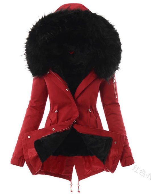 Damska Parka Zimowa | Dopasowany krój z regulacją w talii - Arkadya Outlet - Jackets