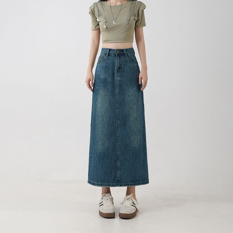 Damska Spódnica Maxi | Prosty krój z rozcięciem z tyłu - Arkadya Outlet - Skirts