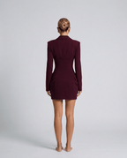 Damska Sukienka Blazer | Gorsetowy Pas i Dekolt V - Arkadya Outlet - Blazers