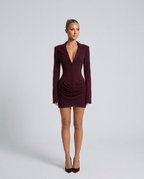 Damska Sukienka Blazer | Gorsetowy Pas i Dekolt V - Arkadya Outlet - Blazers