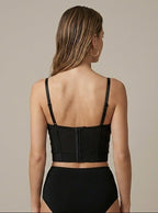 Damski Gorset Crop Top | Dekolt w Serce i Regulowane Ramiączka - Arkadya Outlet - Gorset