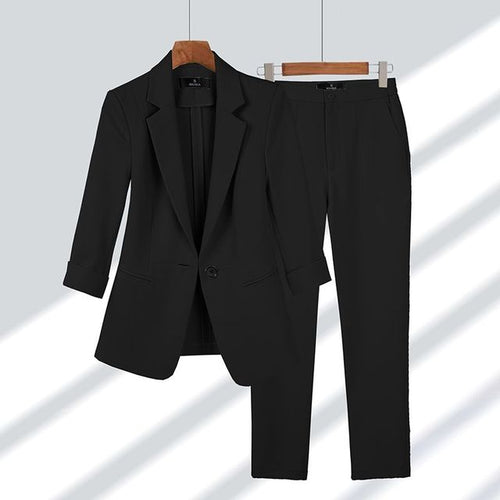 Damski Komplet | Marynarka i Spodnie w Dopasowanym Kroju - Arkadya Outlet - Sets