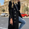 Damski Płaszcz | Długi Rękaw i Dopasowany Krój z Kołnierzem - Arkadya Outlet - Coats