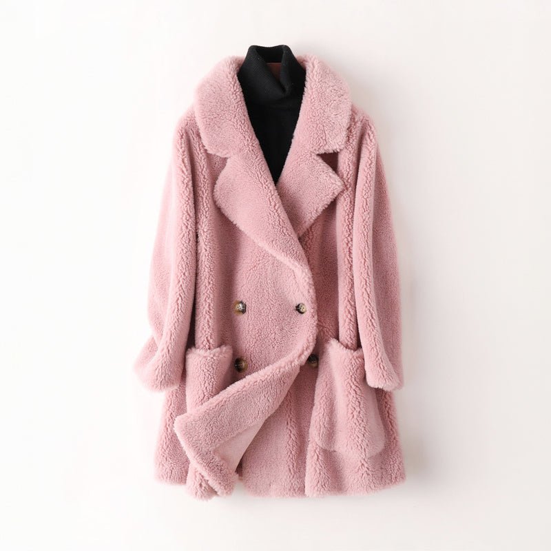 Damski Płaszcz | Dwurzędowe zapięcie i naszywane kieszenie - Arkadya Outlet - Coats