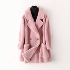 Damski Płaszcz | Dwurzędowe zapięcie i naszywane kieszenie - Arkadya Outlet - Coats